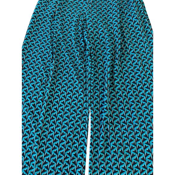 Diane Von Fursternburg Wide Leg Geometric Pants Size 8 Artsy Casual 100% Silk - Picture 4 of 16